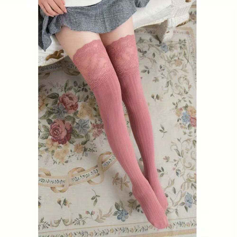 Women's Thigh High Over the Knee Socks Wine Color NEW